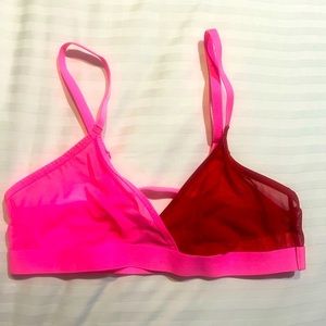 Colsie mesh color block pink and red bra. Only tried on. Never worn. Small.
